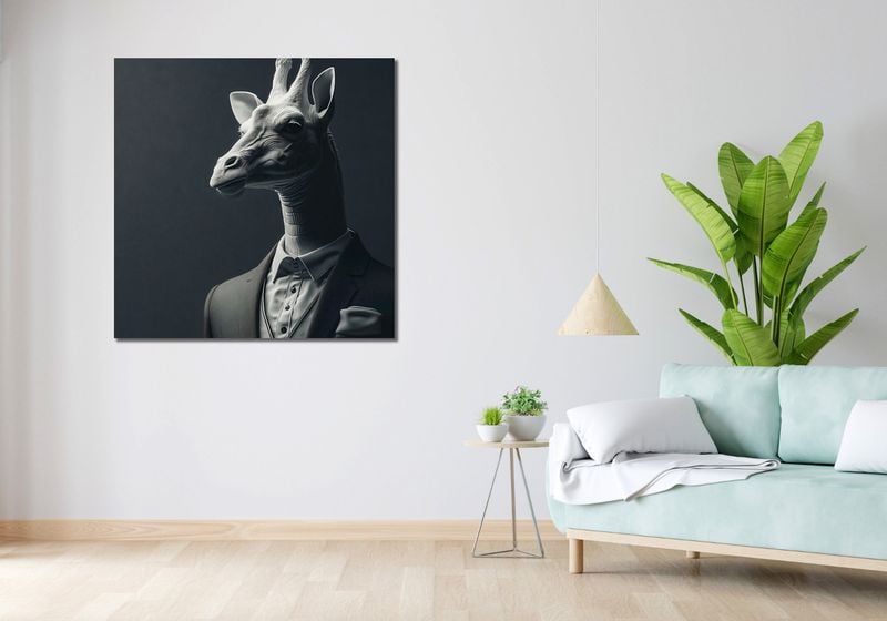 Obraz 100x100cm Żyrafa na Wyjściu zdjęcie 2