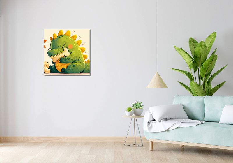 Obraz 60x60cm Uroczy Dinozaur zdjęcie 2