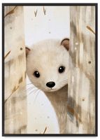 Plakat dla dziecka łasica 30x40 cm w czarnej ramie