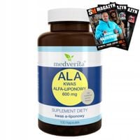 MEDVERITA ALA KWAS ALFA-LIPONOWY ANTYOKSYDANT ODCHUDZANIE 600 mg 100 kaps