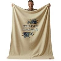 Prezent na Dzień Babci Dziadka Polarowy Koc z Nadrukiem Dedykacji 130x170