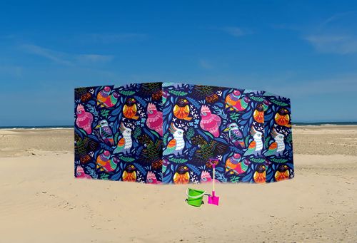 PARAWAN PLAŻOWY Kolorowe ptaki z indywidualnym napisem 8 PANELI 39.8 na Arena.pl