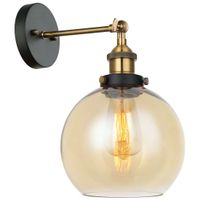 Loftowa LAMPA ścienna CARDENA MBM-4330/1 GD+AMB Italux szklana OPRAWA kinkiet skandynawski kula ball bursztynowy