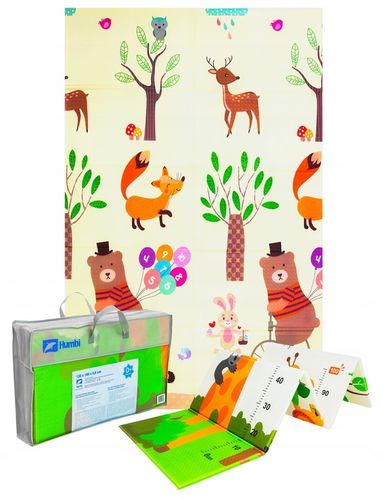 DWUSTRONNA MATA PIANKOWA SKŁADANA DLA DZIECI 180X120 UROCZE ŻYRAFY MIARKA na Arena.pl