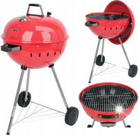 GRILL OGRODOWY WĘGLOWY OKRĄGŁY Z POKRYWĄ RUSZT XXL KÓŁKA POKRYWA 54CM YATO