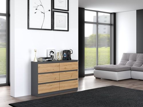 KOMODA MALWA M6 120 - ANTRACYT / DĄB ARTISAN na Arena.pl