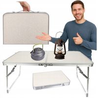 Stolik Turystyczny Składany Biwakowy Przenośny Aluminiowy z Blokadą 60x40cm