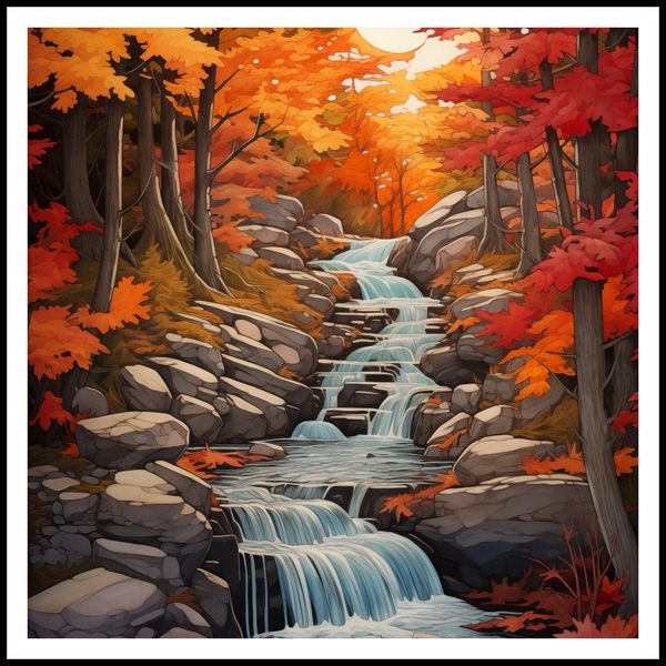 Plakat 90x90cm Jesienne Wodospady zdjęcie 3