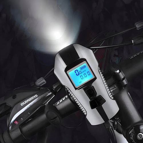 LAMPKA ROWEROWA LED LICZNIK KM PRĘDKOŚCIOMIERZ DZWONEK PRZÓD + TYŁ na Arena.pl