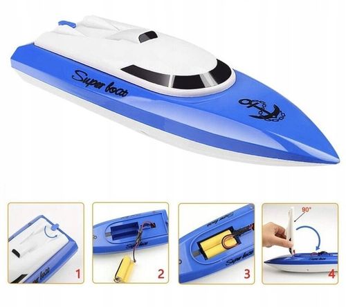 ŁÓDŹ ŁÓDKA MOTORÓWKA NA RADIO Z ŁADOWARKĄ USB ZDALNIE STEROWANA RC + PILOT na Arena.pl