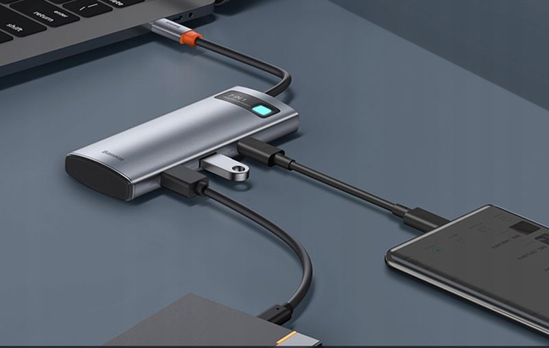 Adapter 7w1 Baseus Hub USB-C na 2xUSB +HDMI +USB-C zdjęcie 10