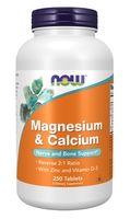 NOW FOODS Magnesium & Calcium Magnez 266 z wapniem, cynkiem  (250 tabl.)