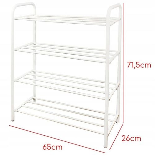 REGAŁ STOJAK METALOWY DUŻY PÓŁKA NA BUTY 4 POZIOMOWA STYLOWA BIAŁA na Arena.pl