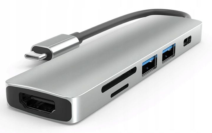 Adapter 6w1 HUB USB-C HDMI 4K SD Macbook Pro / Air zdjęcie 8