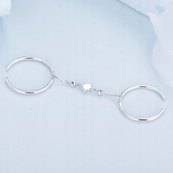 Pierścionek Srebrny Regulowany Podwójny Srebro 925 zdjęcie 6