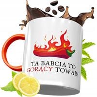 Kubek Pomarańczowy Dla Babci Dzień Babci Prezent Z Nadrukiem Ze Zdjęciem