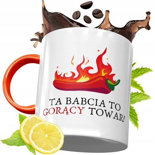 Kubek Pomarańczowy Dla Babci Dzień Babci Prezent Z Nadrukiem Ze Zdjęciem na Arena.pl