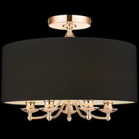 Gabinetowa lampa sufitowa Abu Dhabi okrągła czarna złota