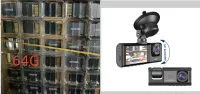Rejestrator jazdy 1080P z IR do wnętrza i na zewnątrz, zestaw 3