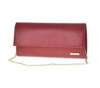 Laura Biaggi - elegancka torebka wizytowa łańcuszek czerwony mat JP115