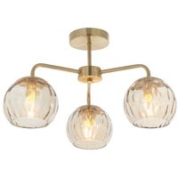 Lampa sufitowa Dimple 91968 Endon okrągłe klosze szklane mosiądz