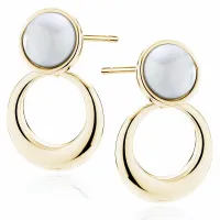 ELEGANCKIE POZŁACANE SREBRNE KOLCZYKI ŁĄCZONE KÓŁKA KÓŁECZKA PERŁY PEREŁKI