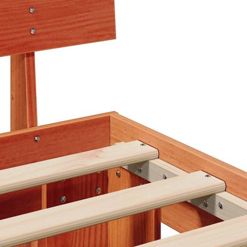 Ramka łóżka Woskowy brąz 150 x 200 cm Lite drewno sosnowe na Arena.pl