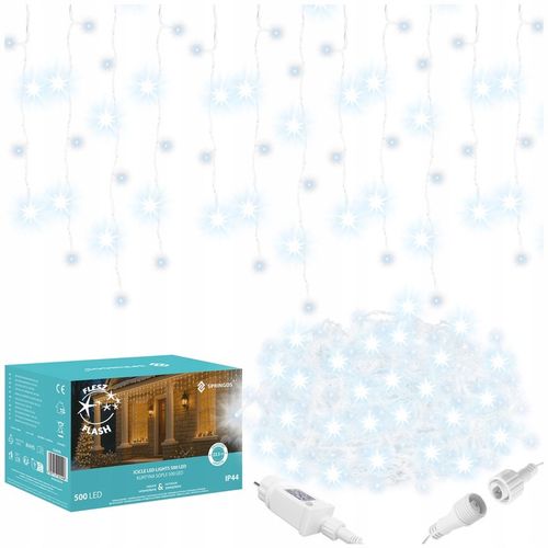 SOPLE 500LED LAMPKI ZEWNĘTRZNE 22,5m FLASH GIRLANDA ŚWIETLNA KURTYNA BIAŁY na Arena.pl