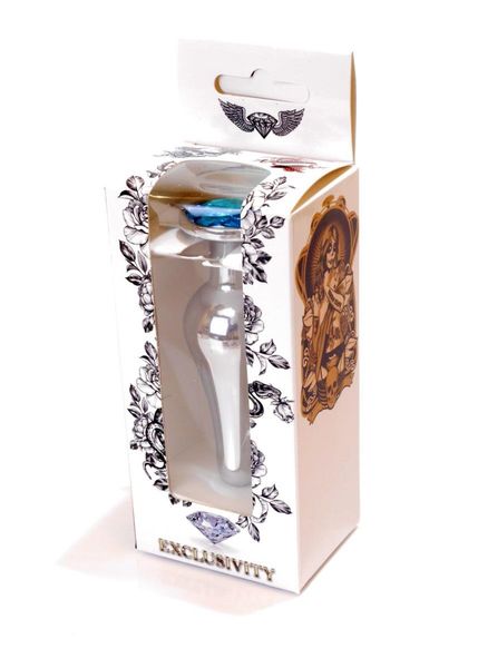 Plug-Jewellery Silver Butt Plug- Light Blue zdjęcie 10