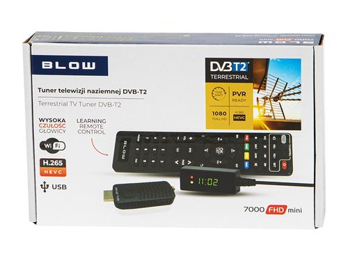 DEKODER TUNER TV DVB-T2 HEVC H.265 FULL HD MINI PILOT DLA SENIORA ZESTAW na Arena.pl