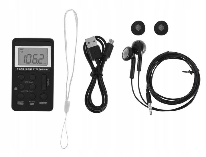 MINI RADIO CYFROWE PROGRAMOWANIE AKUMULATOR SŁUCH + naklejka zdjęcie 8