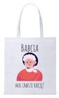 Dla Babci Babuni Prezent Torba Eco Biała Shopper Z Nadrukiem Ze Zdjęciem