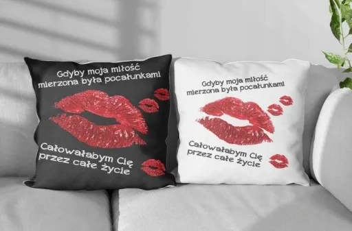PODUSZKA WALENTYNKOWA DWUSTRONNA 40 CM PREZENT DLA NIEJ WZORY WALENTYNKI zdjęcie 2