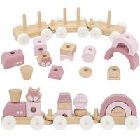 VIGA PolarB Różowa Kolejka Pociąg z Wagonikami Klocki