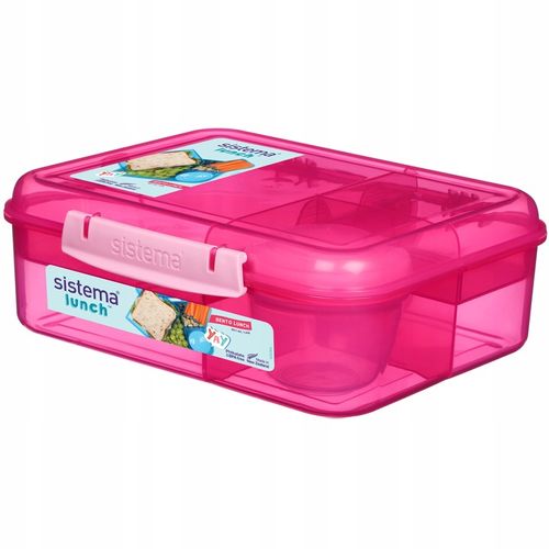 LUNCH BOX ŚNIADANIÓWKA SISTEMA POJEMNIK BOX BENTO 1650ml Z PRZEGRÓDKAMI SOS na Arena.pl