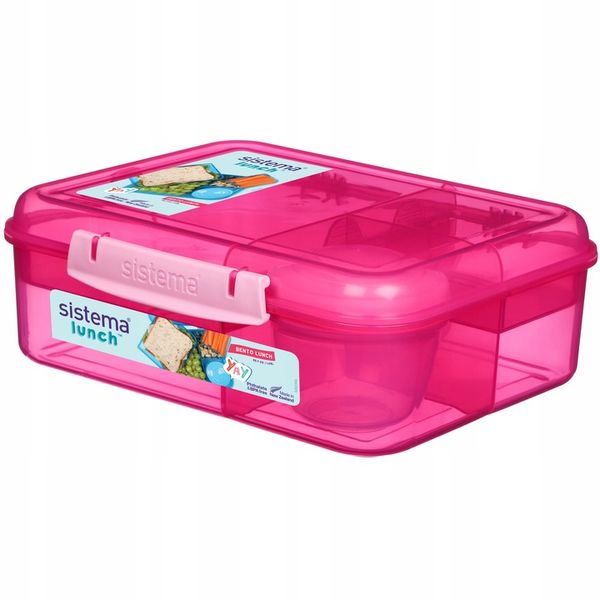 LUNCH BOX ŚNIADANIÓWKA SISTEMA POJEMNIK BOX BENTO 1650ml Z PRZEGRÓDKAMI SOS zdjęcie 8