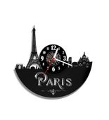 Zegar ścienny z płyty winylowej Wieża Eiffla 9.4