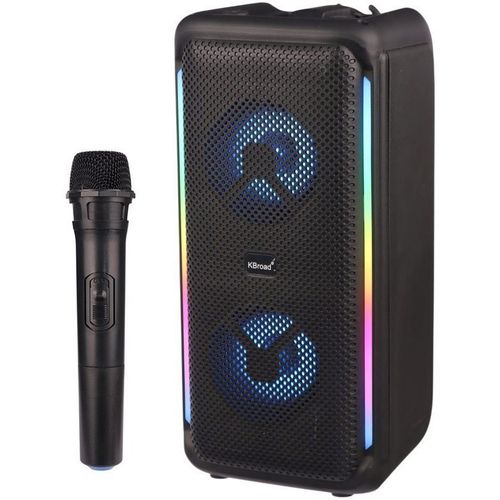 Głośnik karaoke Bluetooth KTS‑1972 2×3″ LED RGB z mikrofonem, USB, TF, FM na Arena.pl
