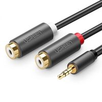 Kabel Audio UGREEN AV109 Jack 3.5mm DO 2xRCA Cinch 0.25m Czarny