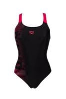 ARENA STROJE PŁYWACKIE WOMEN'S LOGO SWIM PRO BACK BLACK FREAK ROSE