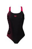 ARENA STROJE PŁYWACKIE WOMEN'S LOGO SWIM PRO BACK BLACK FREAK ROSE