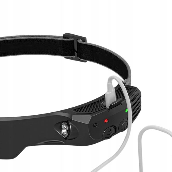 LATARKA CZOŁOWA CZOŁÓWKA LED NA GŁOWĘ LAMPKA AKUMULATOROWA COB CZUJNIK RUCH zdjęcie 2