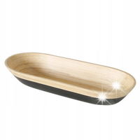 PÓŁMISEK DO SERWOWANIA BAMBUSOWY BEŻOWY CZARNY BAMBO 40X15X6,5 CM