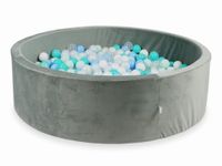 Suchy basen z piłeczkami 700 sztuk 130x40 Velvet szary (jasnomiętowe, turkusowe, jasnobłękitne, błękitne jasne perłowe, perłowe, białe, przezroczyste)