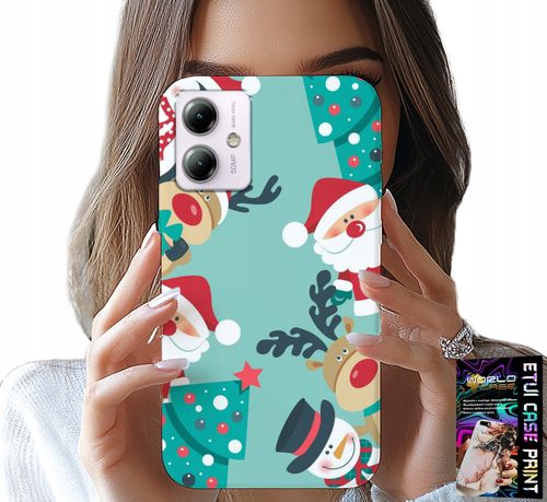 ETUI DO MOTOROLA MOTO G14 - MIKOŁAJ, RENIFER BAŁWAN ŚWIĄTECZNE WZORY na Arena.pl