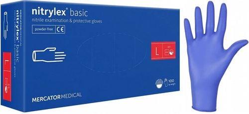 rękawice nitrylowe 100 szt. nitrylex basic dark blue 9-l - 10 kpl. na Arena.pl