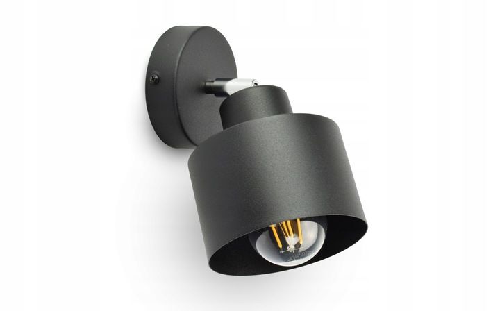 Lampa Ścienna Kinkiet Czarny Roller 382-KG1 E27 zdjęcie 5