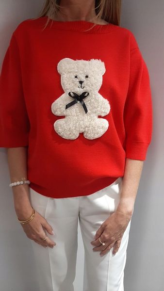 COCOMORE Sweter MIŚ Bear Czerwony Nowość zdjęcie 5
