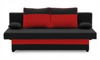 KANAPA SONY CZARNO CZERWONA Wersalka Funkcja Spania BONEL Rozkładana