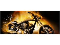100X40CM ZEGAR MOTOCYKL OGNIU OBRAZ